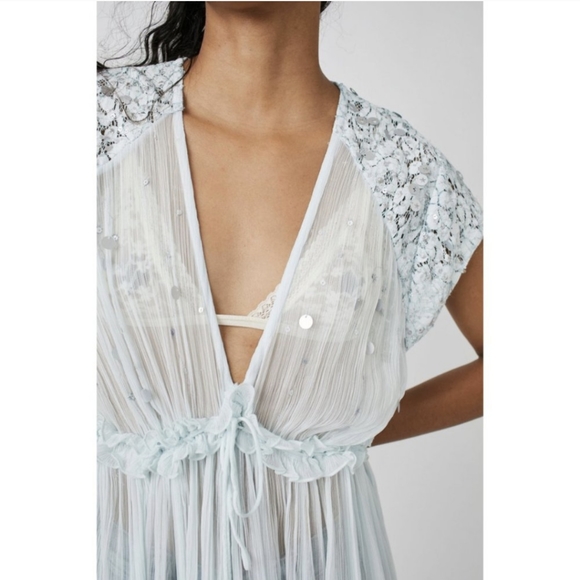 Free People Make A Splash Embellished Maxi Top / Mermaid Combo - Picture 10 of 12